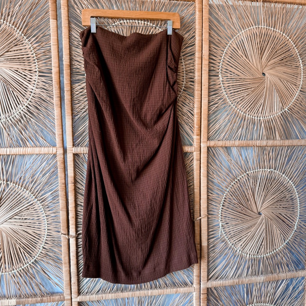 ZARA Brown Strapless Dress NWT
